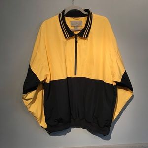YELLOW Half Zip Pullover Windbreaker Jacket Men XL